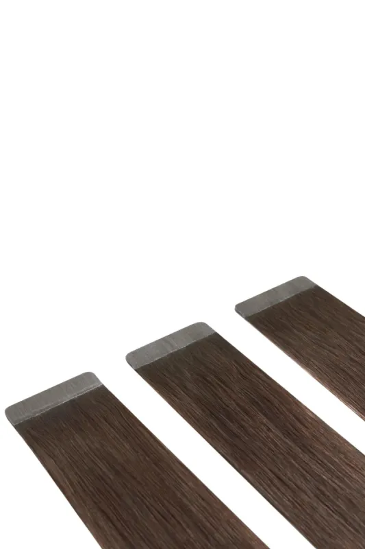 Remy Royale Double Drawn Tape Hair Extensions - Dark Brown (#3) made by Cliphair