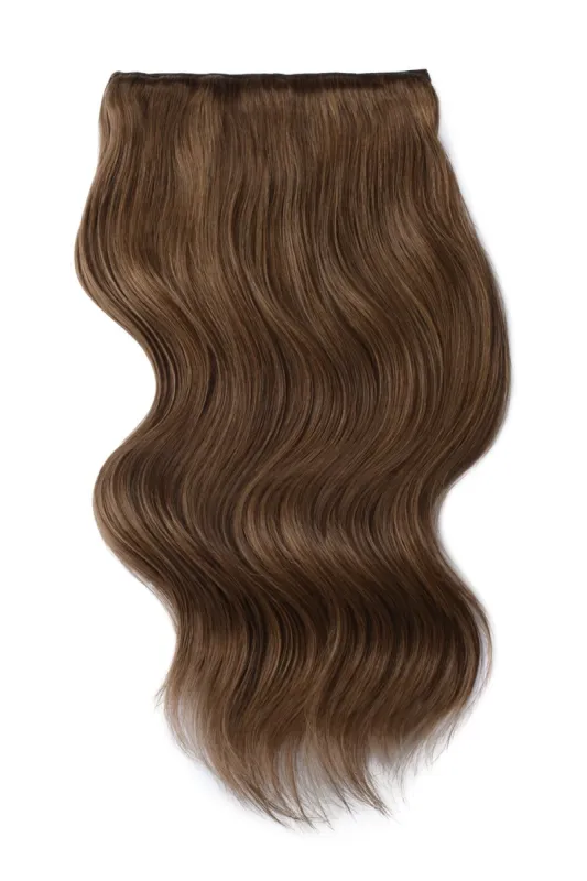 Medium Ash Brown (#8) Double Wefted Full Head Clip In Hair Extensions sold by Cliphair