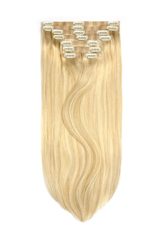Barbie Blonde (#16/60) Double Drawn Seamless Clip In Hair Extensions sold by Cliphair