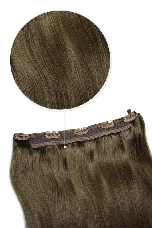 Ash Brown (#9) Quad Weft Clip In One Piece Hair Extensions sold by Cliphair