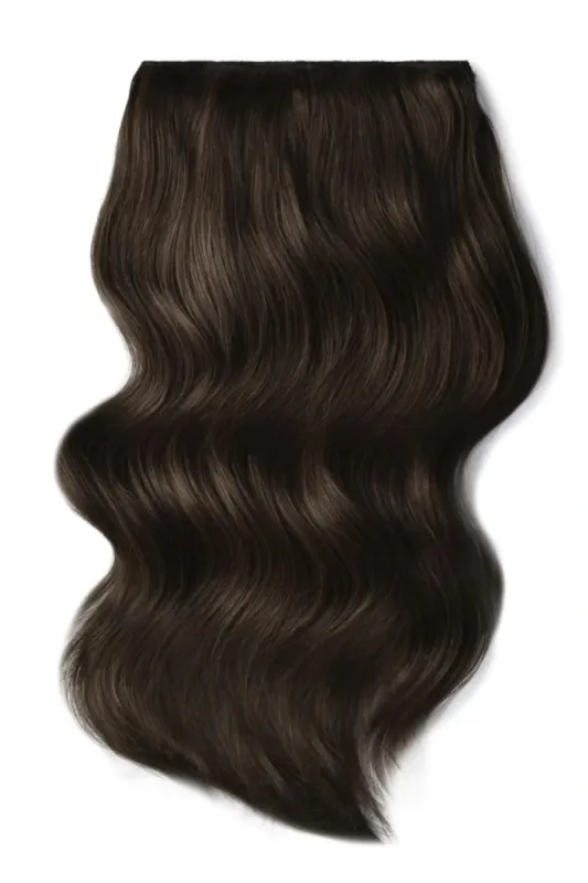 Dark Brown (#3) Double Wefted Full Head Clip In Hair Extensions sold by Cliphair