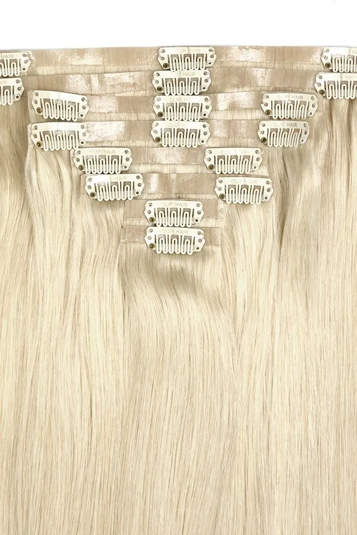 Lightest Blonde (#60) Double Drawn Seamless Clip In Hair Extensions sold by Cliphair product image thumbnail 2