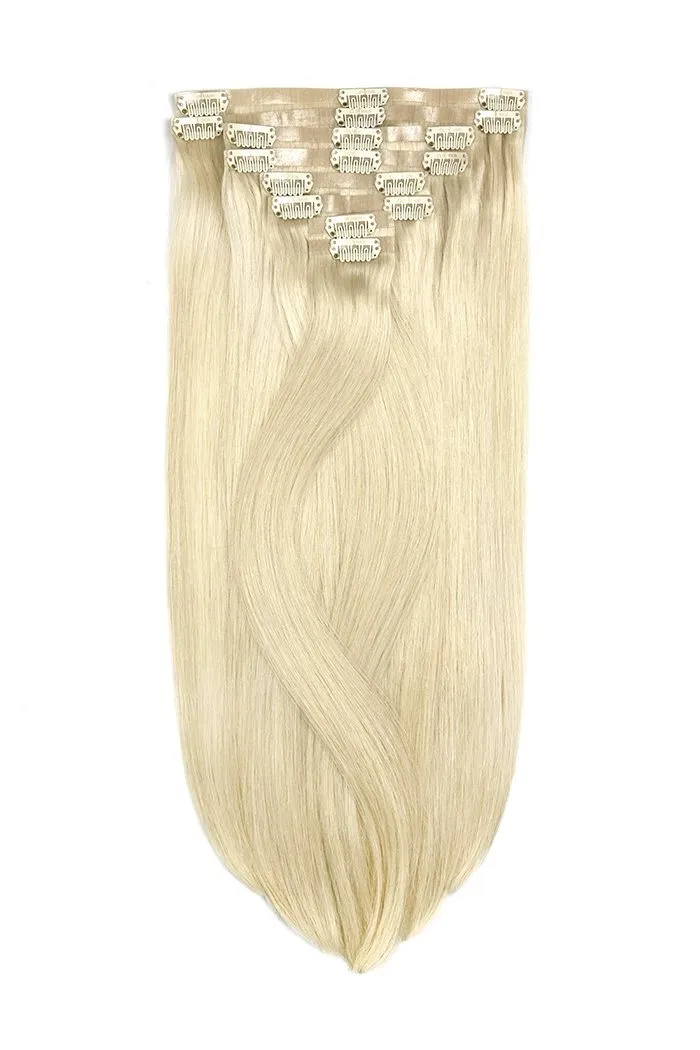 Lightest Blonde (#60) Double Drawn Seamless Clip In Hair Extensions sold by Cliphair