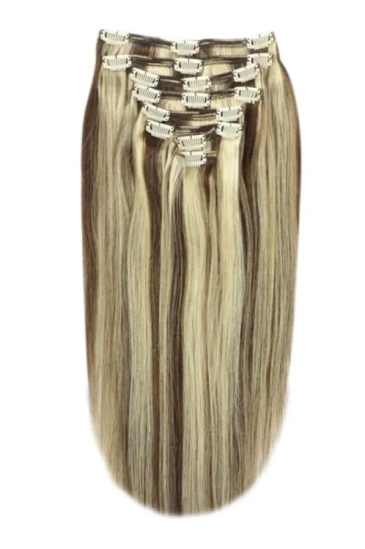 Cookies & Cream (#4/613) Full Head Clip In Hair Extensions sold by Cliphair