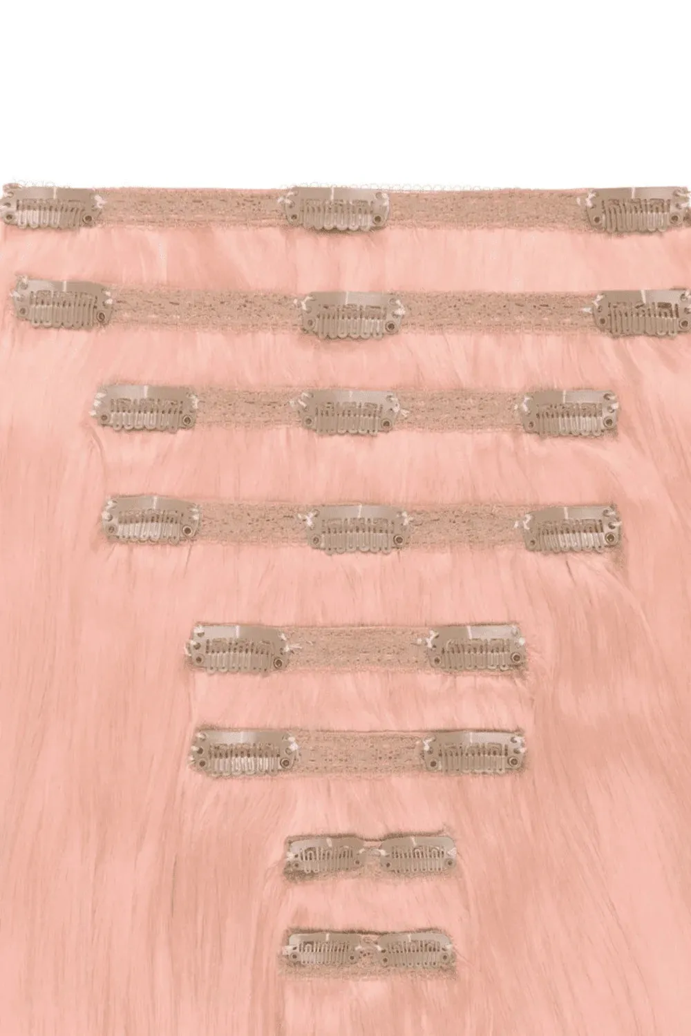 Double Wefted Full Head Remy Clip in Human Hair Extensions - Pastel Pink sold by Cliphair product image thumbnail 2