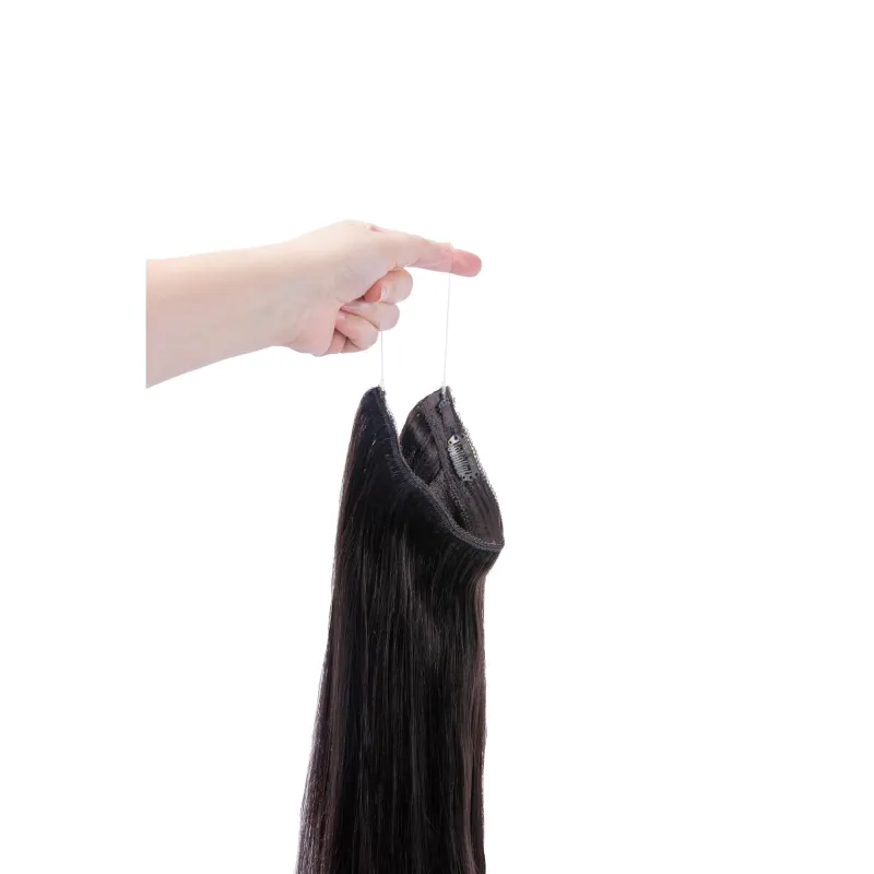 Darkest Brown (#2) Halo Hair Extensions sold by Cliphair