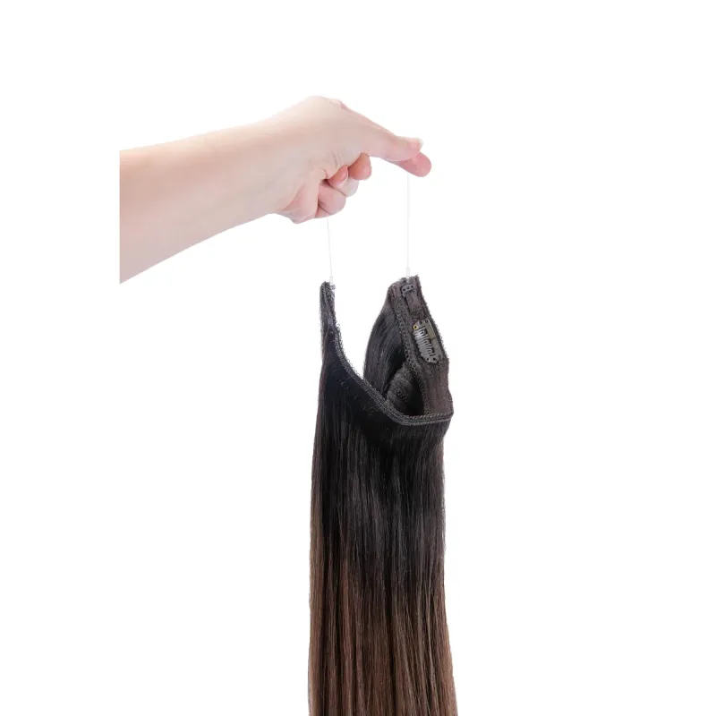 Espresso Melt Balayage Halo Hair Extensions sold by Cliphair