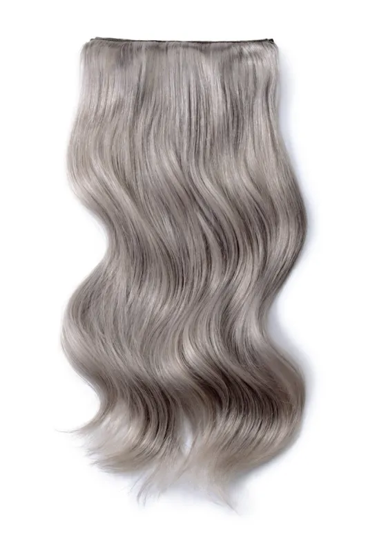 Double Wefted Full Head Remy Clip in Human Hair Extensions - Silver/Grey (#SG) sold by Cliphair
