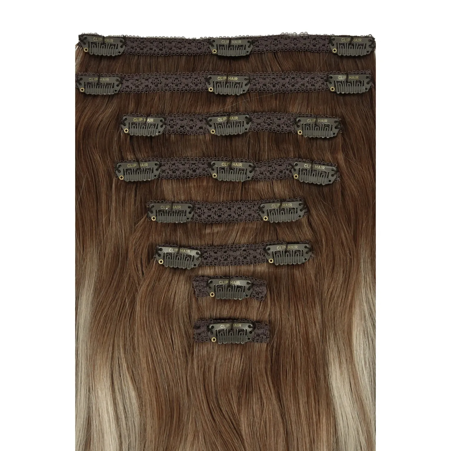 Natural Mocha Melt Double Wefted Full Head Clip In Hair Extensions sold by Cliphair product image thumbnail 2