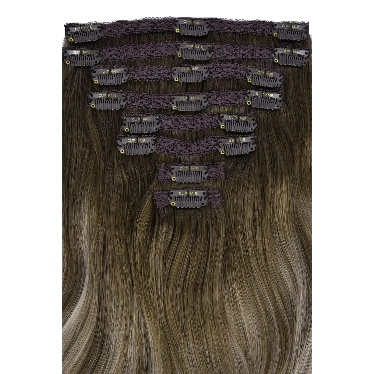 Ash Bronde Balayage Double Wefted Full Head Clip In Hair Extensions sold by Cliphair product image thumbnail 2