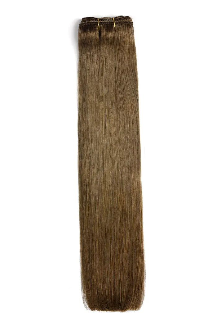 Medium Ash Brown (#8) Remy Royale Double Drawn Weave Extensions sold by Cliphair