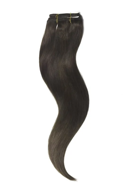 Dark Brown (#3) Weft/Weave Hair Extensions sold by Cliphair