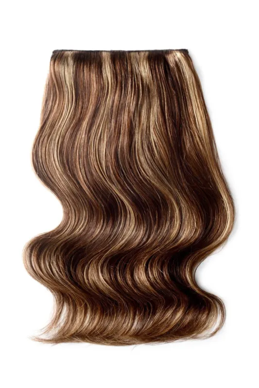 Chocolate Honey (#4/27) Double Wefted Full Head Clip In Hair Extensions sold by Cliphair