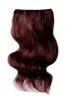 Mahogany Red (#99J) Double Wefted Full Head Clip In Hair Extensions sold by Cliphair