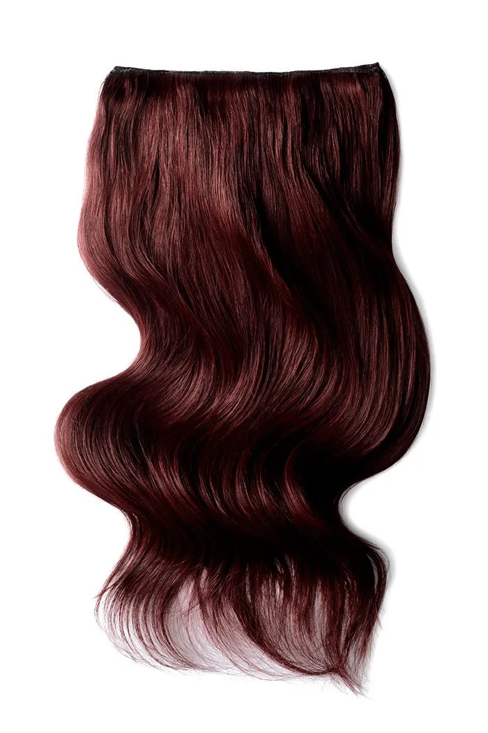 Mahogany Red (#99J) Double Wefted Full Head Clip In Hair Extensions sold by Cliphair