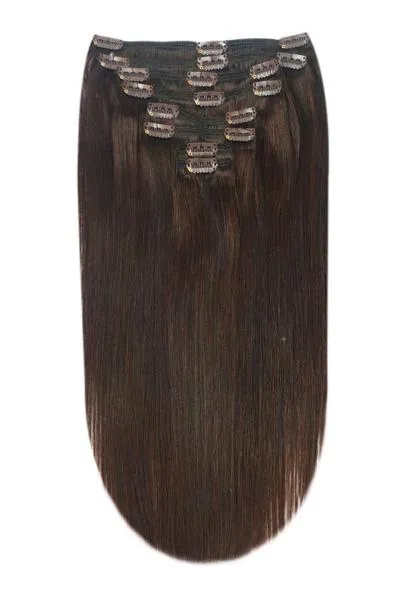 Dark Brown (#3) Full Head Clip In Hair Extensions sold by Cliphair