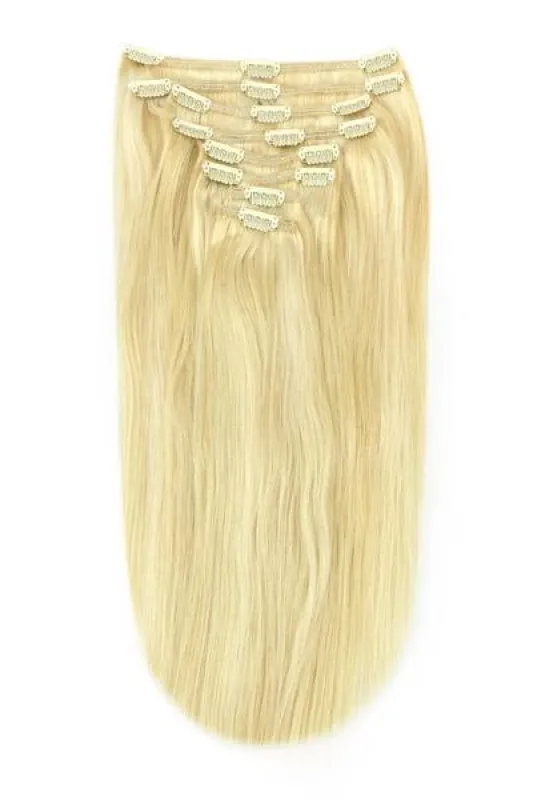 Full Head Remy Clip in Human Hair Extensions - Creamy Blonde (#22/613) sold by Cliphair