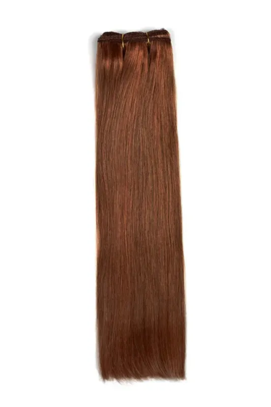 Dark Auburn/Copper Red (#33) Remy Royale Double Drawn Weave Extensions sold by Cliphair