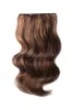 Double Wefted Full Head Remy Clip in Human Hair Extensions - Cinnamon Brownie (#4/30) sold by Cliphair