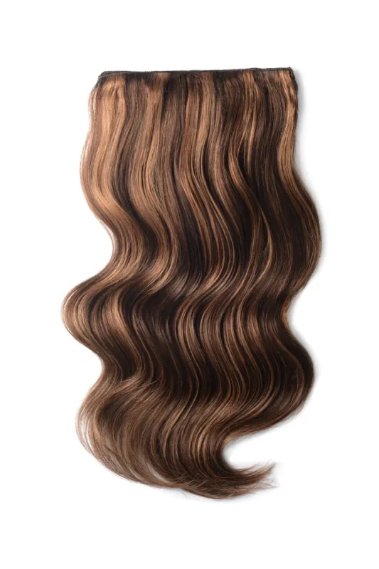 Double Wefted Full Head Remy Clip in Human Hair Extensions - Cinnamon Brownie (#4/30) sold by Cliphair