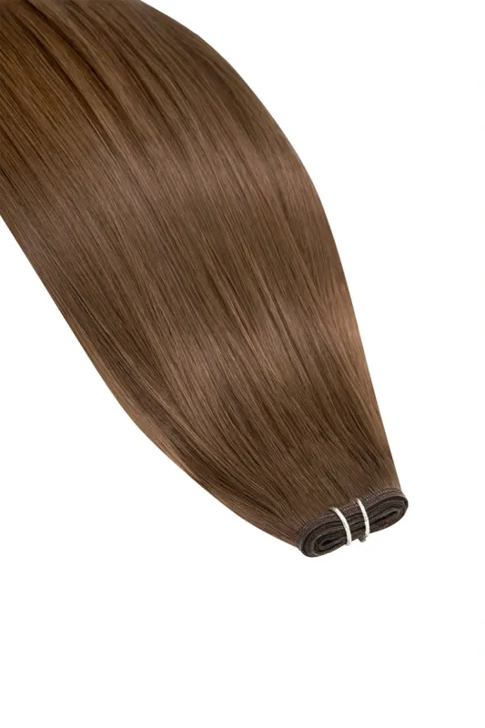 Light Brown (#6) Remy Royale Flat Weft Hair Extensions sold by Cliphair