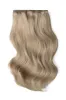Double Wefted Full Head Remy Clip in Human Hair Extensions - Silver Sand (#SS) sold by Cliphair