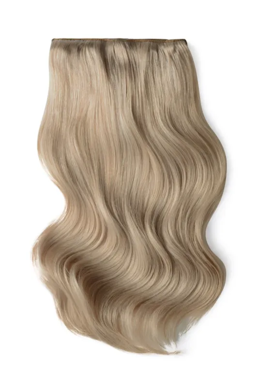 Double Wefted Full Head Remy Clip in Human Hair Extensions - Silver Sand (#SS) sold by Cliphair