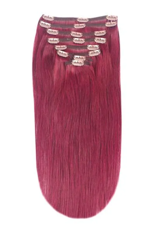 Plum/Cherry Red (#530) Full Head Clip In Hair Extensions sold by Cliphair
