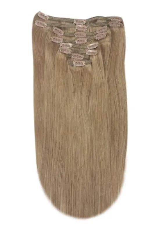 Medium Ash Brown (#8) Full Head Clip In Hair Extensions sold by Cliphair
