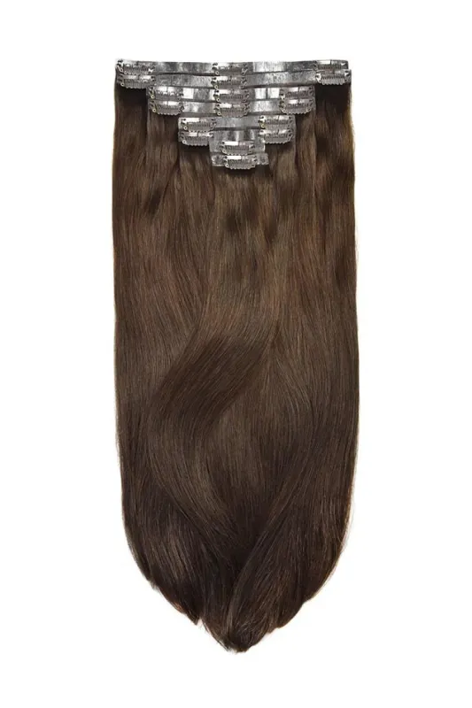 Medium Brown (#4) Double Drawn Seamless Clip In Hair Extensions sold by Cliphair
