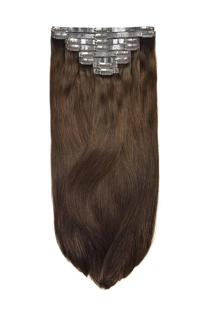 Medium Brown (#4) Double Drawn Seamless Clip In Hair Extensions sold by Cliphair