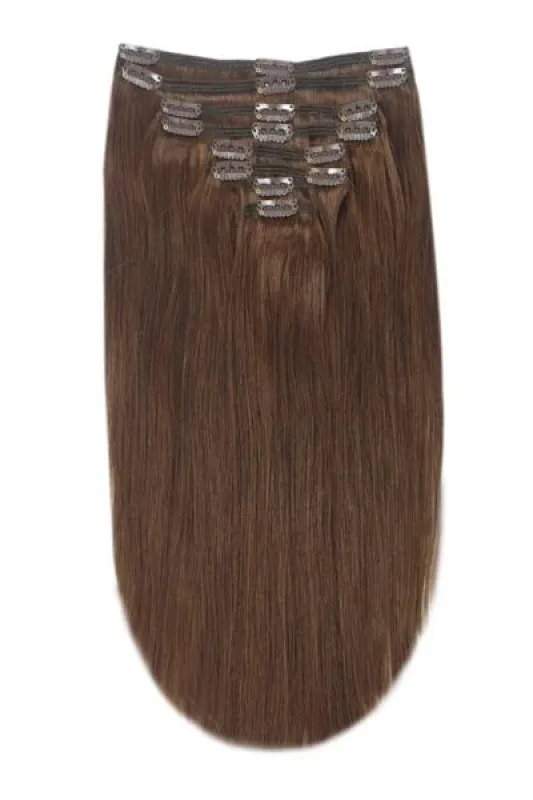 Medium Brown (#4) Full Head Clip In Hair Extensions sold by Cliphair