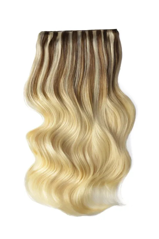 Double Wefted Full Head Remy Clip in Ombre Human Hair Extensions - (#TP6/613) sold by Cliphair