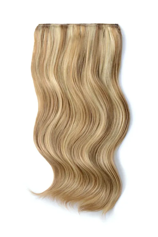Double Wefted Full Head Remy Clip in Human Hair Extensions - Biscuit Blondey (#18/613) sold by Cliphair
