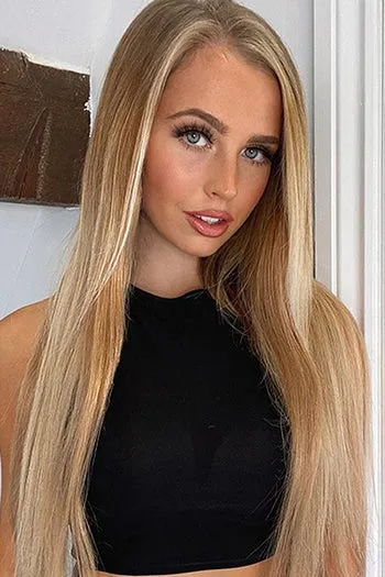 Double Wefted Full Head Remy Clip in Human Hair Extensions - Lightest Brown (#18) sold by Cliphair product image thumbnail 2