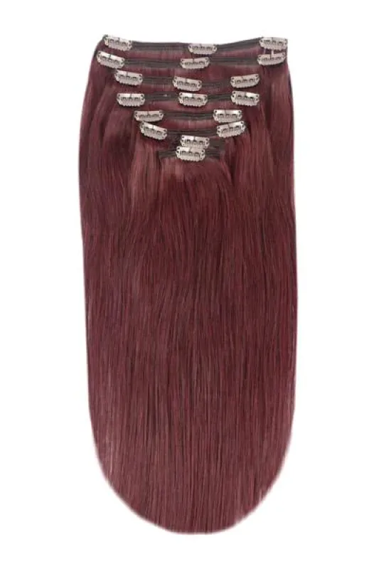 Mahogany Red (#99J) Full Head Clip In Hair Extensions sold by Cliphair