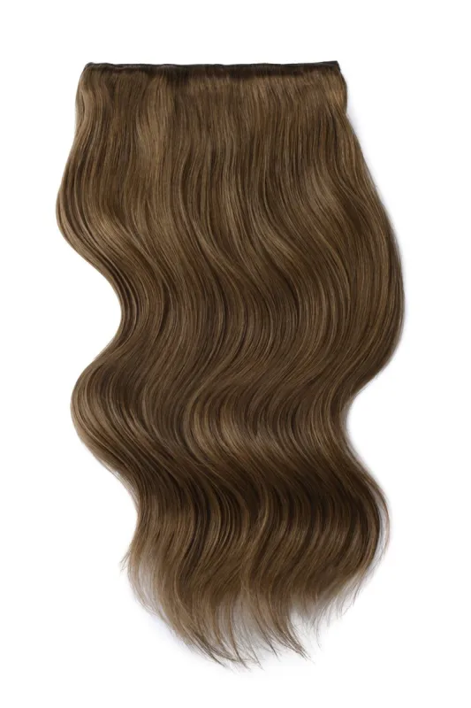 Ash Brown (#9) Double Wefted Full Head Clip In Hair Extensions sold by Cliphair