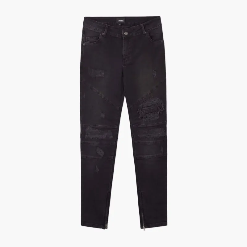 Destructor Ankle Zip Jeans Black Wash sold by Coutie