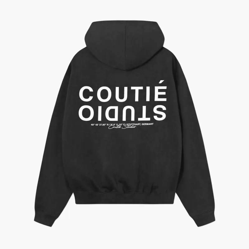 Studio Logo Hoodie Black Wash sold by Coutie