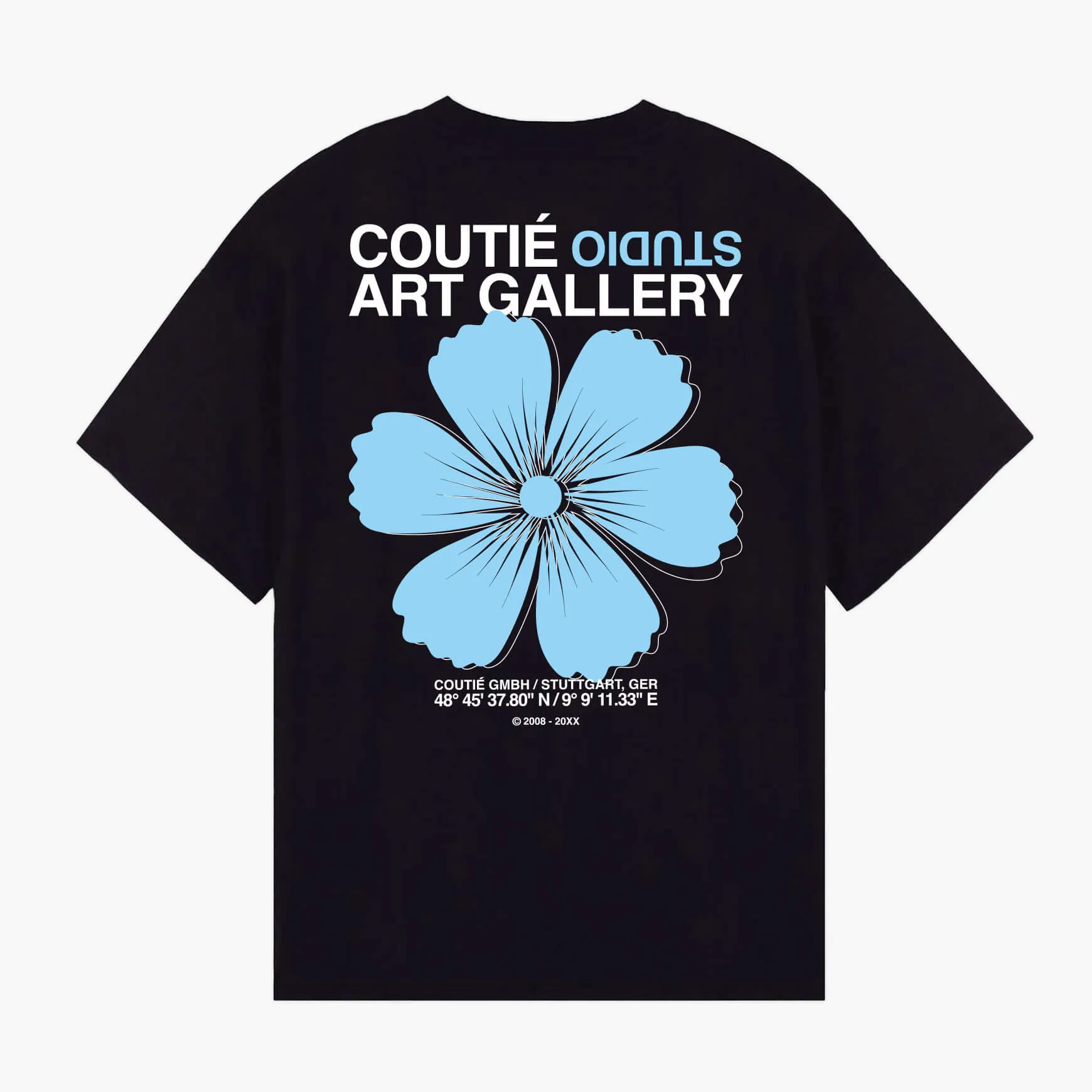 Art Gallery Flower T-Shirt Blue/Black sold by Coutie