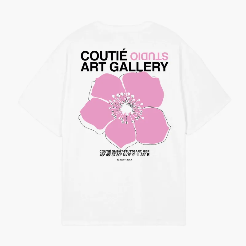 Art Gallery Flower T-Shirt Pink/White sold by Coutie