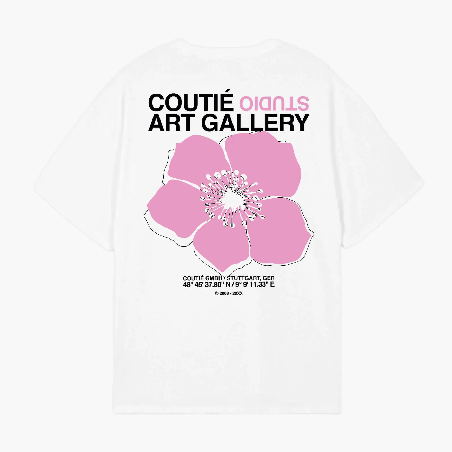 Art Gallery Flower T-Shirt Pink/White sold by Coutie
