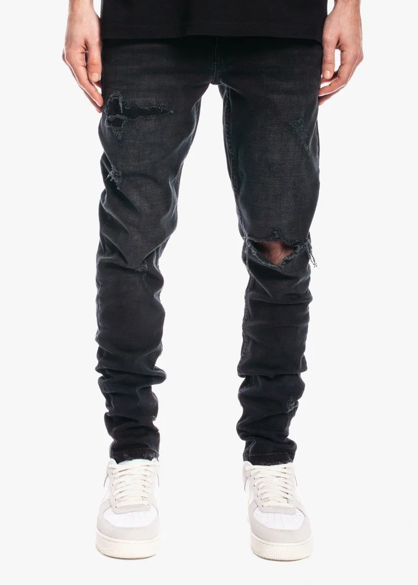Tapered Denim V2 Rip n Repair Black Wash sold by Coutie product image thumbnail 2