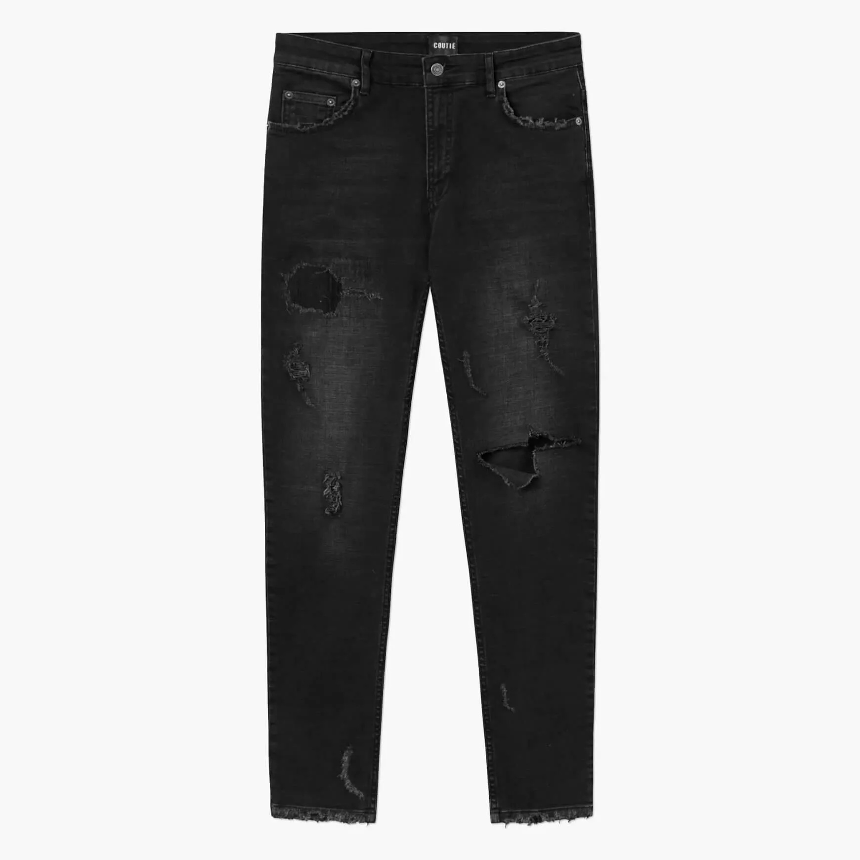 Tapered Denim V2 Rip n Repair Black Wash sold by Coutie
