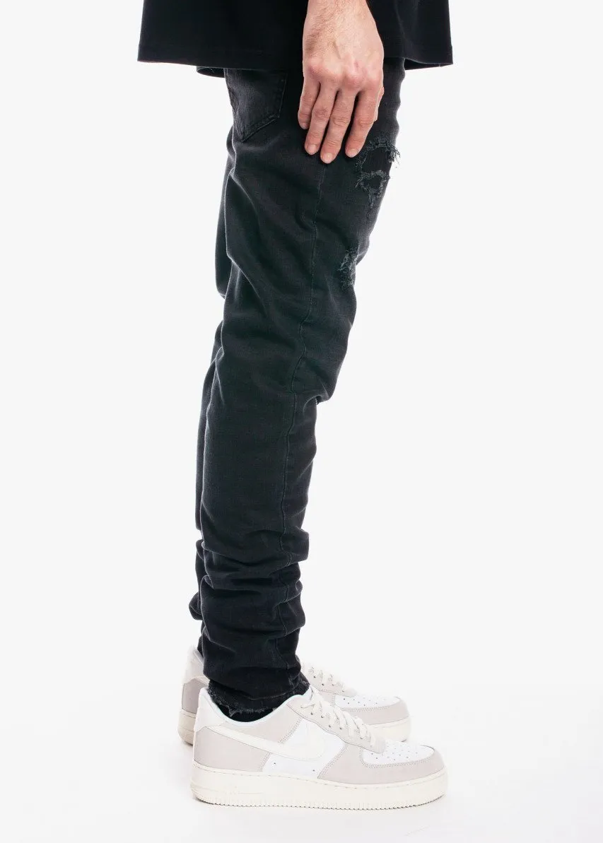 Tapered Denim V2 Rip n Repair Black Wash sold by Coutie product image thumbnail 4