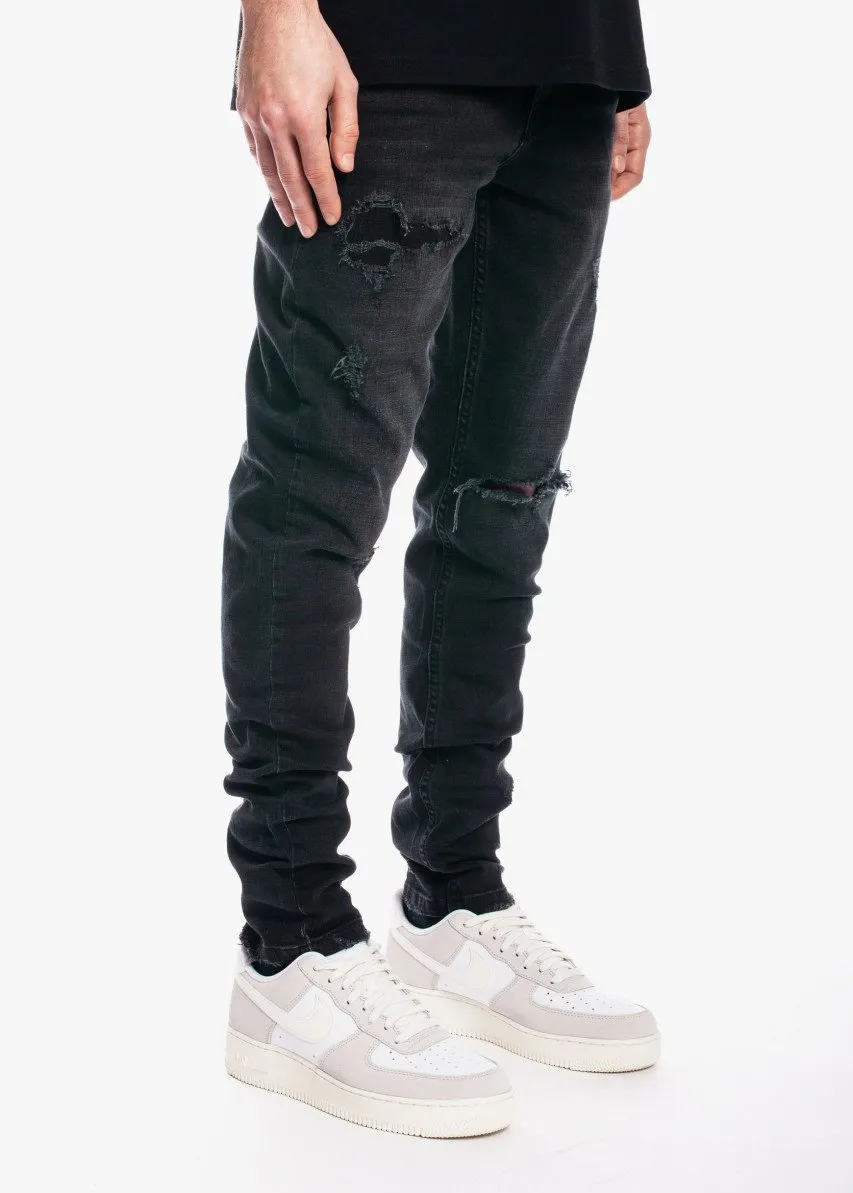 Tapered Denim V2 Rip n Repair Black Wash sold by Coutie product image thumbnail 3