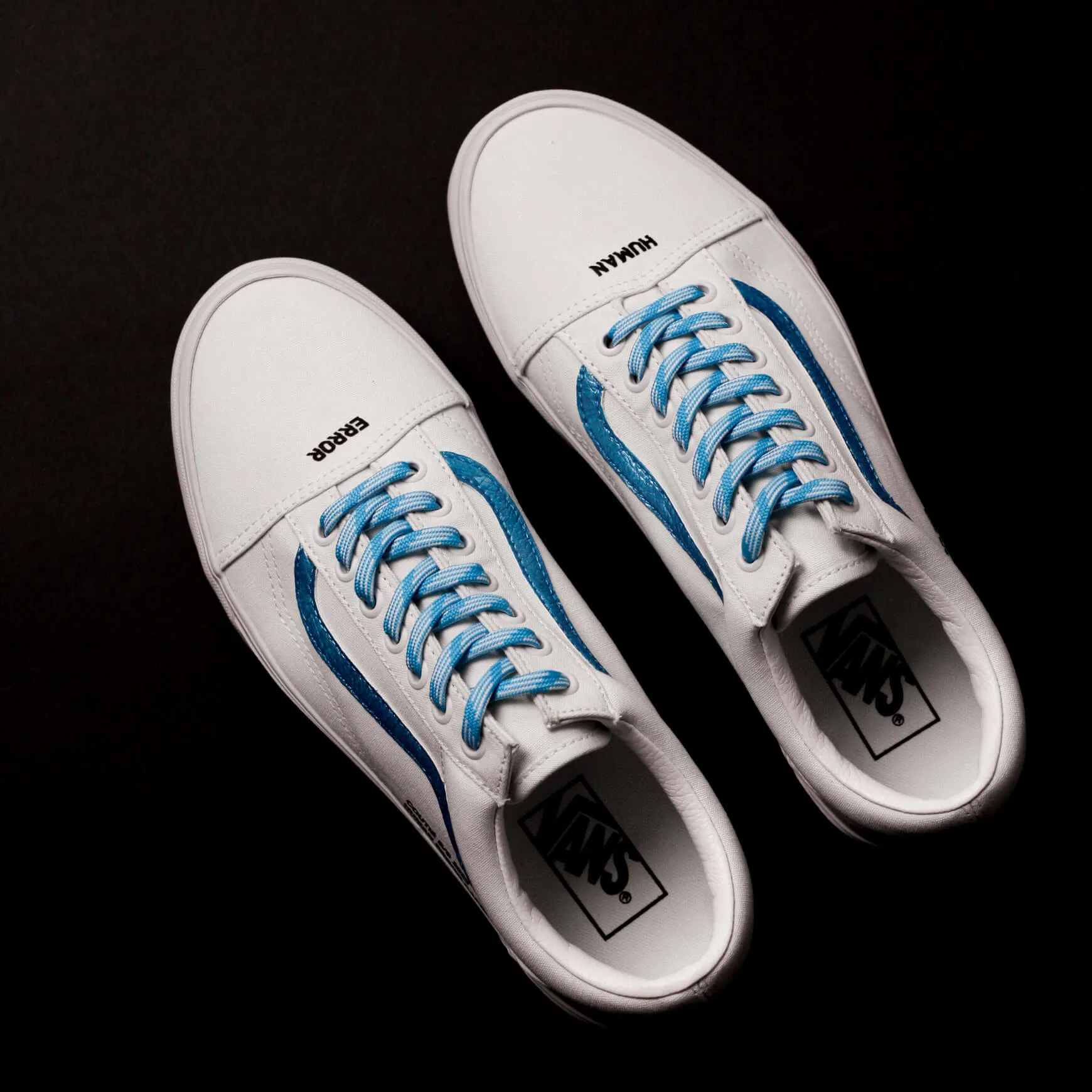 Vans Old Skool "Human Error" Metallic Blue Custom sold by Coutie product image thumbnail 2
