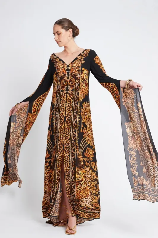 GOLDEN LADY MAXI DRESS W LONG SLEEVES sold by Czarina