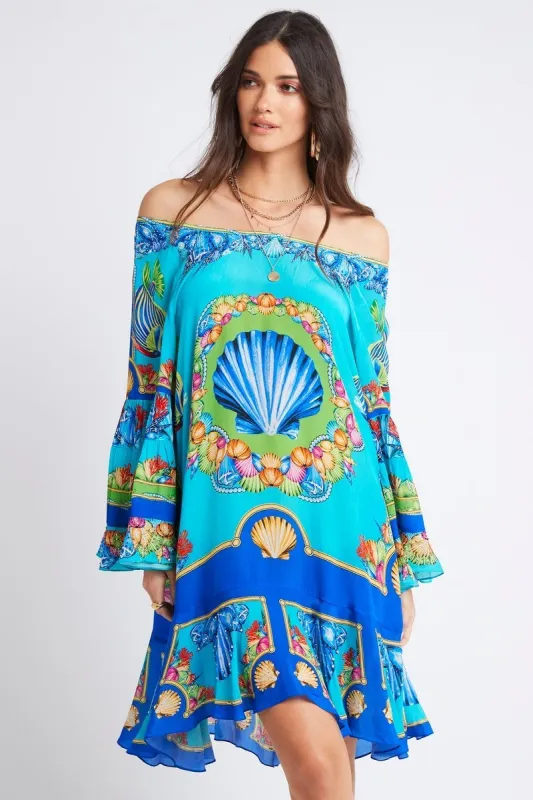 DEEP IN THE OCEAN FRILL DRESS sold by Czarina