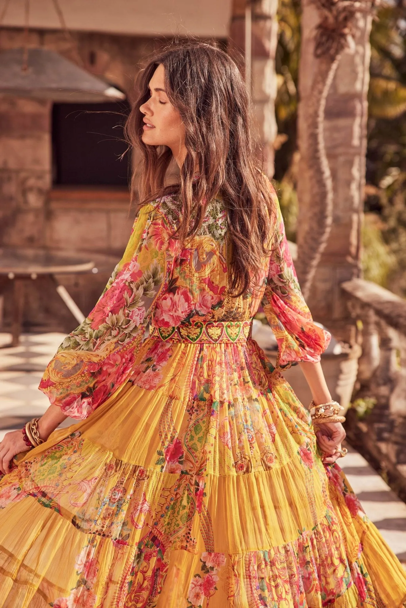 ENDLESS SUMMER V NK SHIRRED MAXI DRESS sold by Czarina product image thumbnail 2